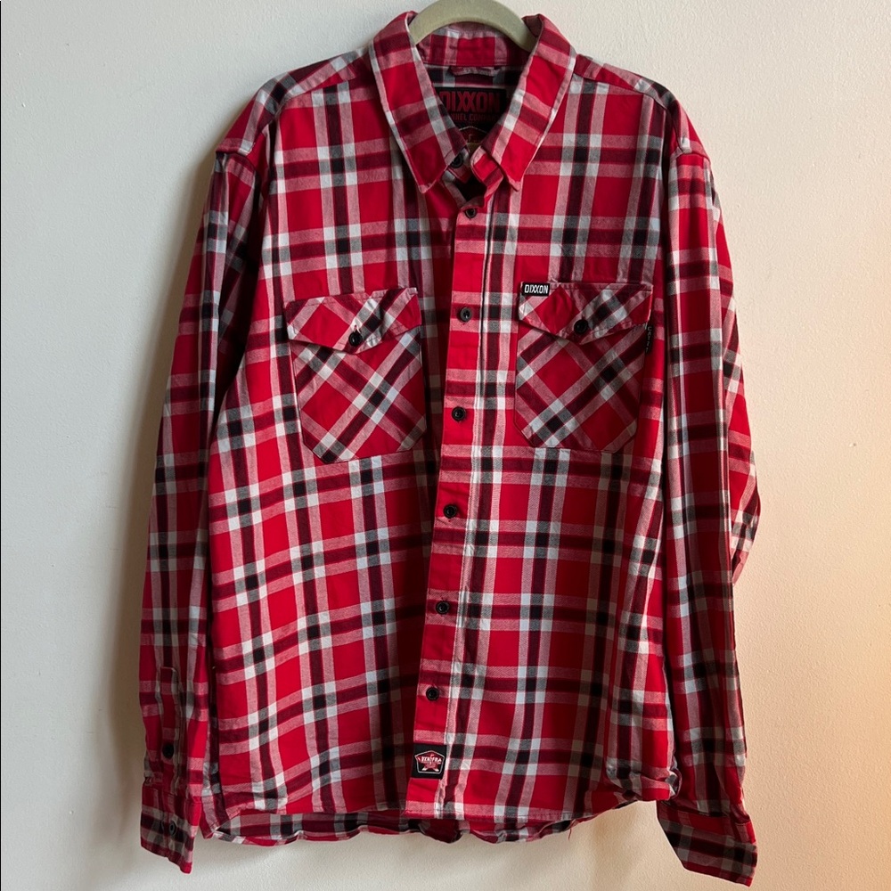 Dixxon Red and White Checkered Button-Down Shirt